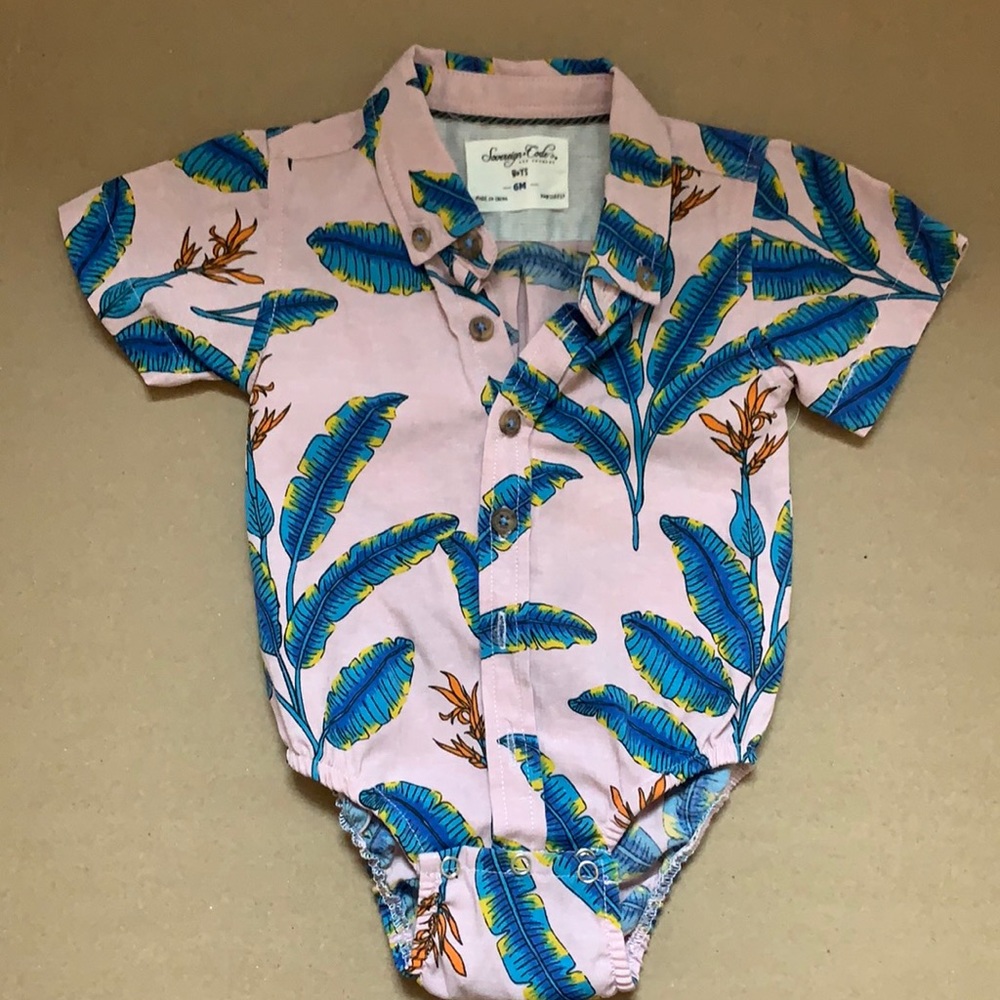 tropical onesie button up